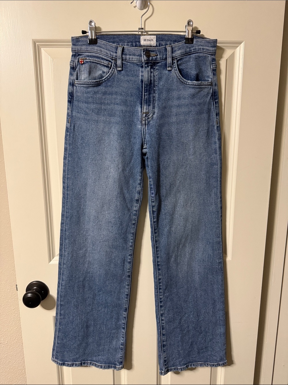Hudson Jeans Straight Leg Jeans in Light Blue Denim
